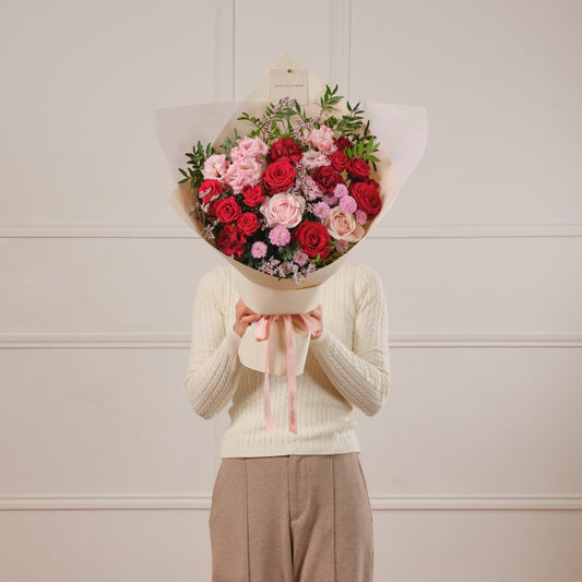 Rosy Garnet Fresh Flower Bouquet Small