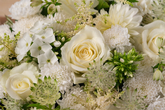 Cake Box Fresh Flower Arrangement -White