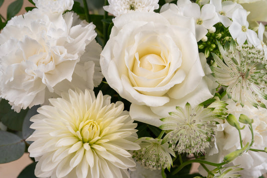 Hat Box Fresh Flower Arrangement -White