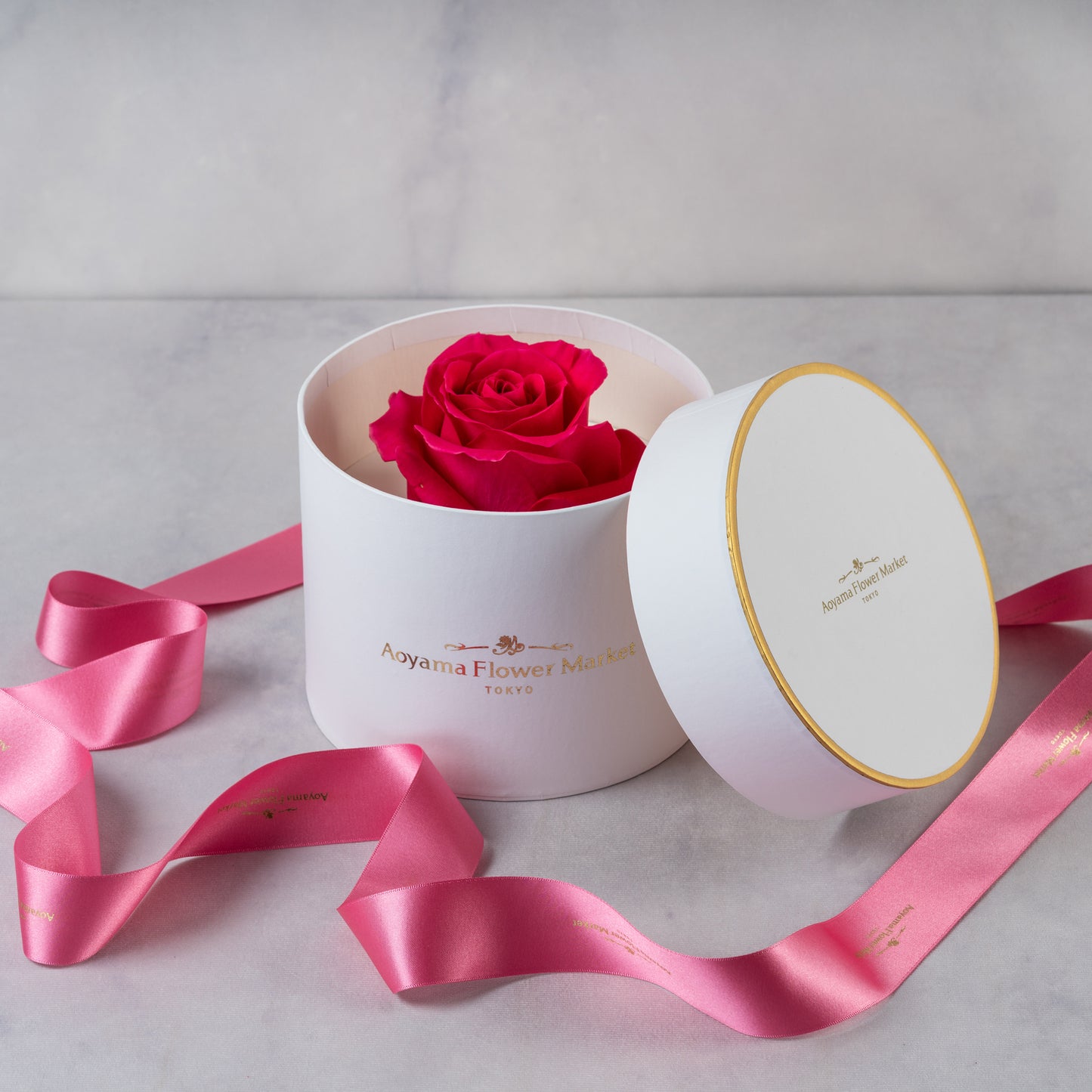 Hat Box Single Fresh Rose -Dark Pink