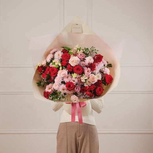 Rosy Garnet Fresh Flower Bouquet Large