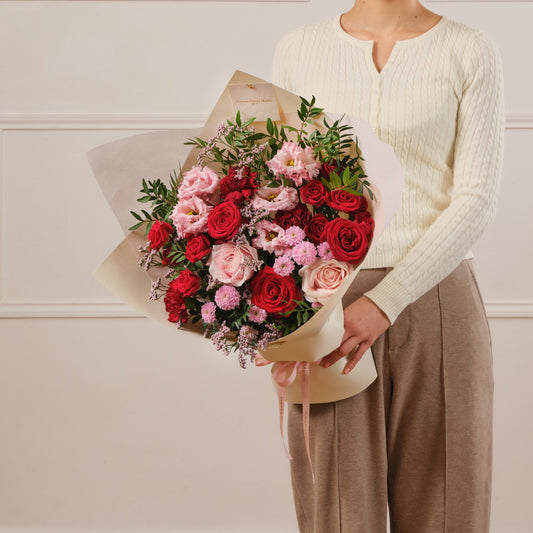 Rosy Garnet Fresh Flower Bouquet Small