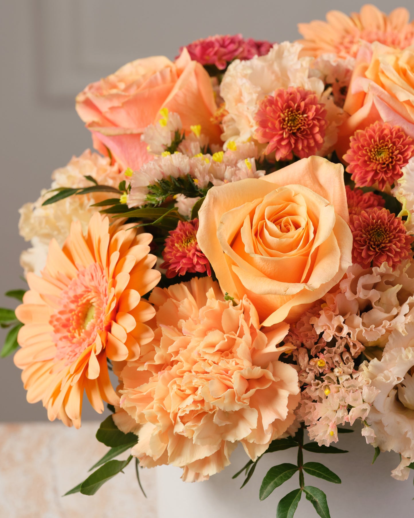 Hat Box Fresh Flower Arrangement -Orange