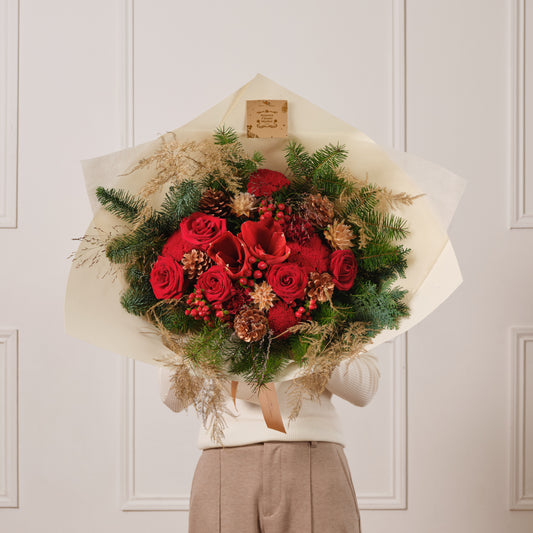 Scarlet Noel Fresh Flower Bouquet Large
