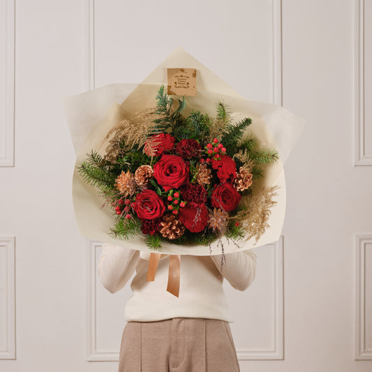 Scarlet Noel Fresh Flower Bouquet Medium