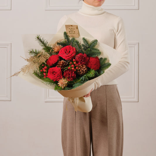 Scarlet Noel Fresh Flower Bouquet Extra Small