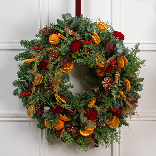 Fresh Wreath -Red & Orange