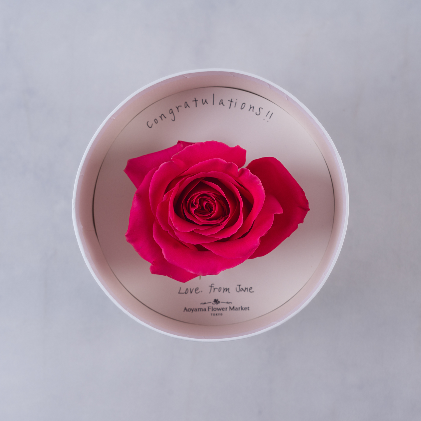 Hat Box Single Fresh Rose -Dark Pink